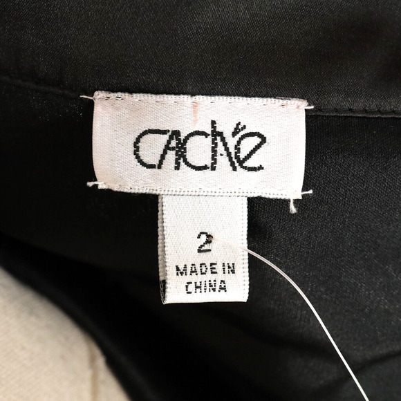 Cache Dress Womens 2 Black White Sequin Halter Fitted Short Ruched Hem Zip New - Picture 3 of 16